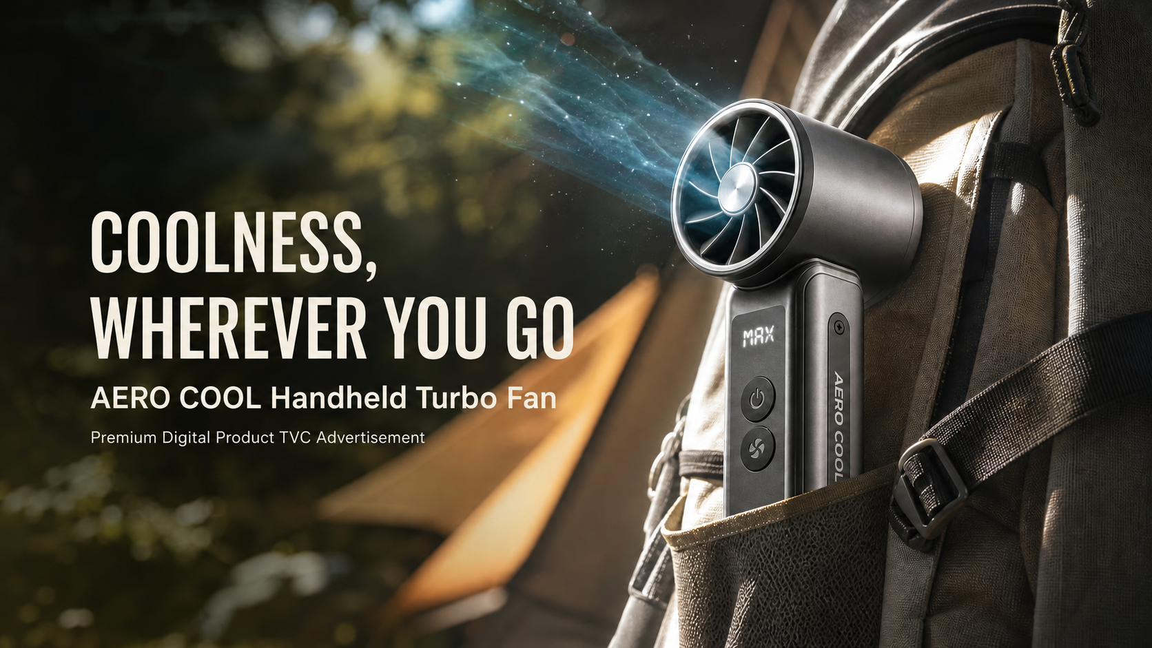 Handheld fan high-end digital product TVC advertising template